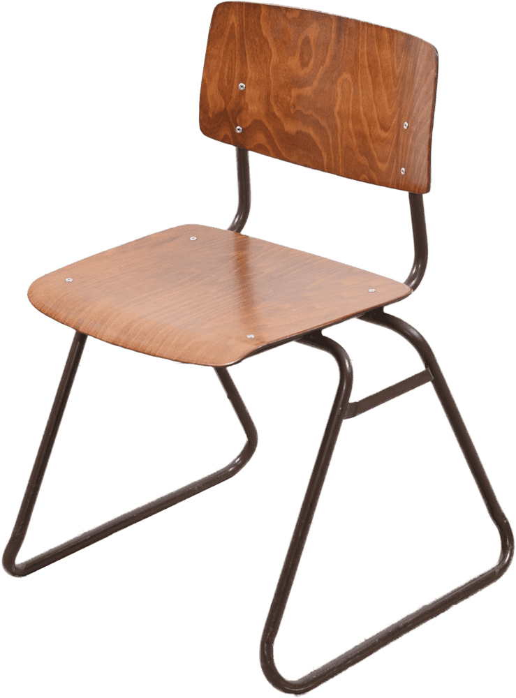 Stylish Wooden Office Chair with Minimalist Design PNG