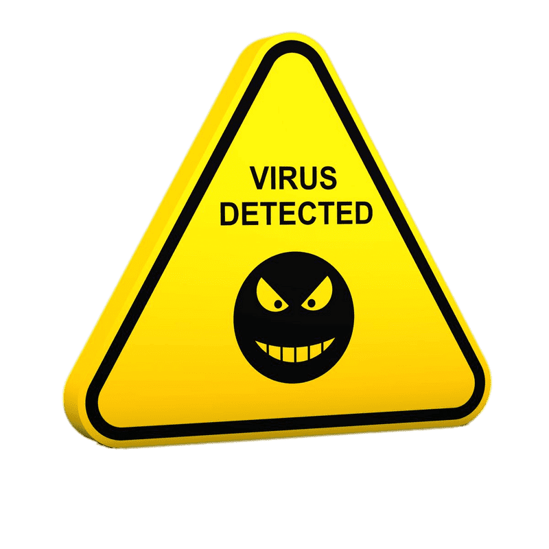 Caution Virus Detected Ahead! PNG