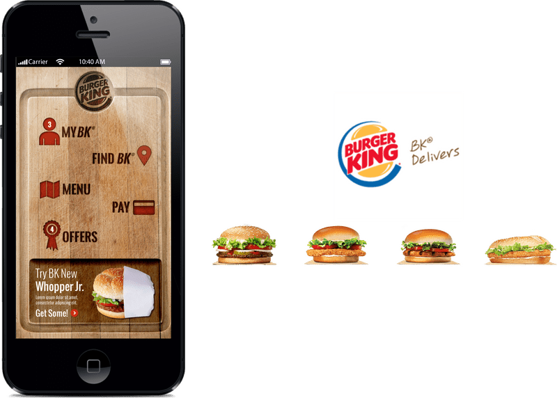 Fast Food Delight Burger King's Mobile Menu Hub PNG