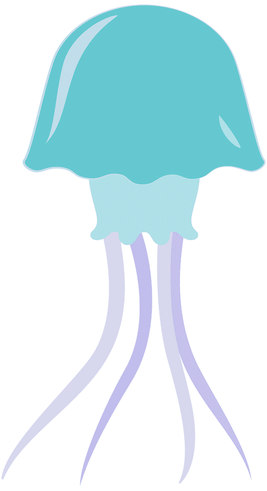 Serene Blue Jellyfish Floating Gracefully PNG