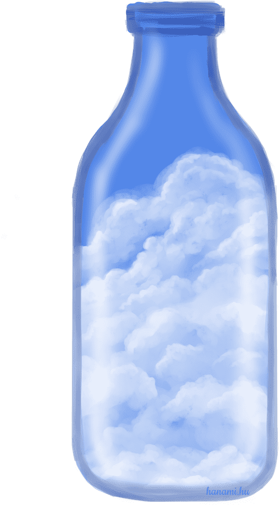 Dreamy Skies in a Kombucha Bottle PNG