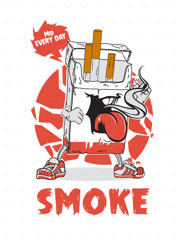 Every Day Smoke A Playful Cigarette Character PNG