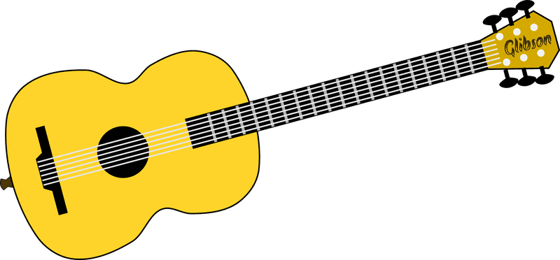 Bright Yellow Acoustic Musical Instrument Design PNG