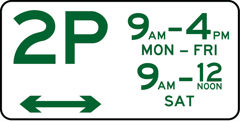 2-Hour Parking Garage Limit Sign PNG