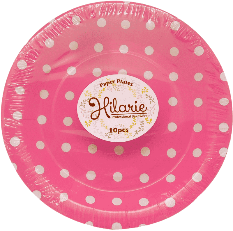 Delightful Pink Polka Dot Nachos Plate PNG