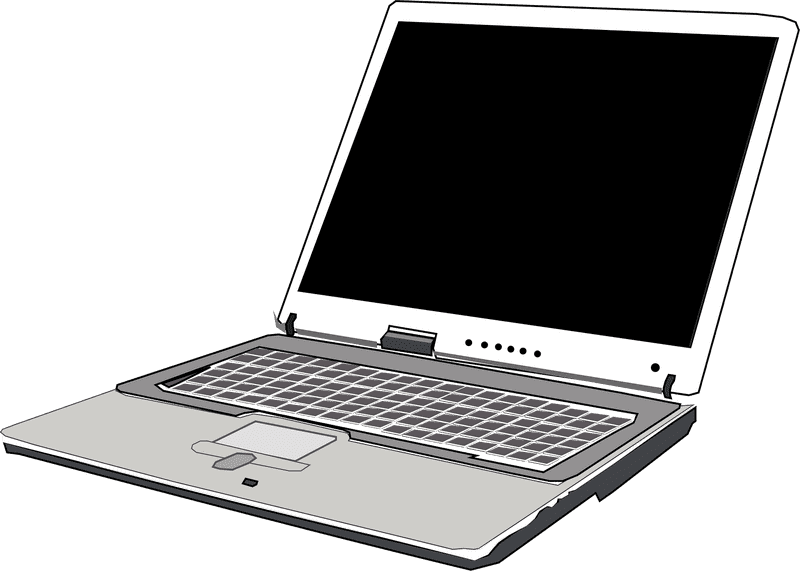 Stylish Open Laptop with Minimalist Design PNG