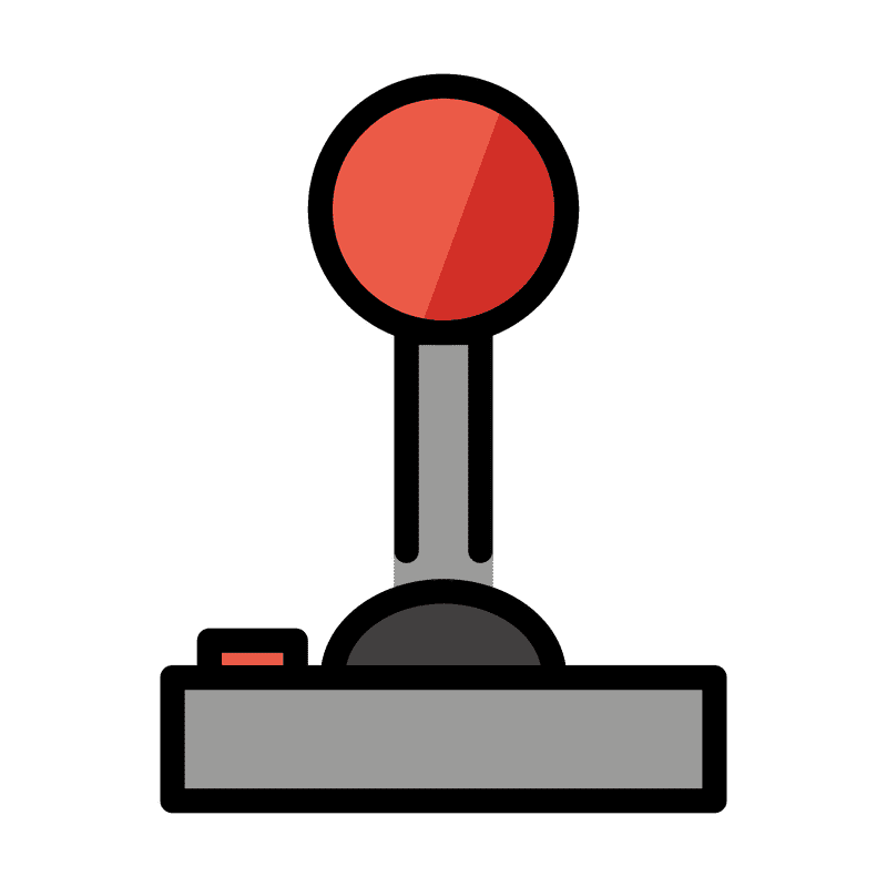 Classic Arcade Joystick Controller with Red Knob PNG
