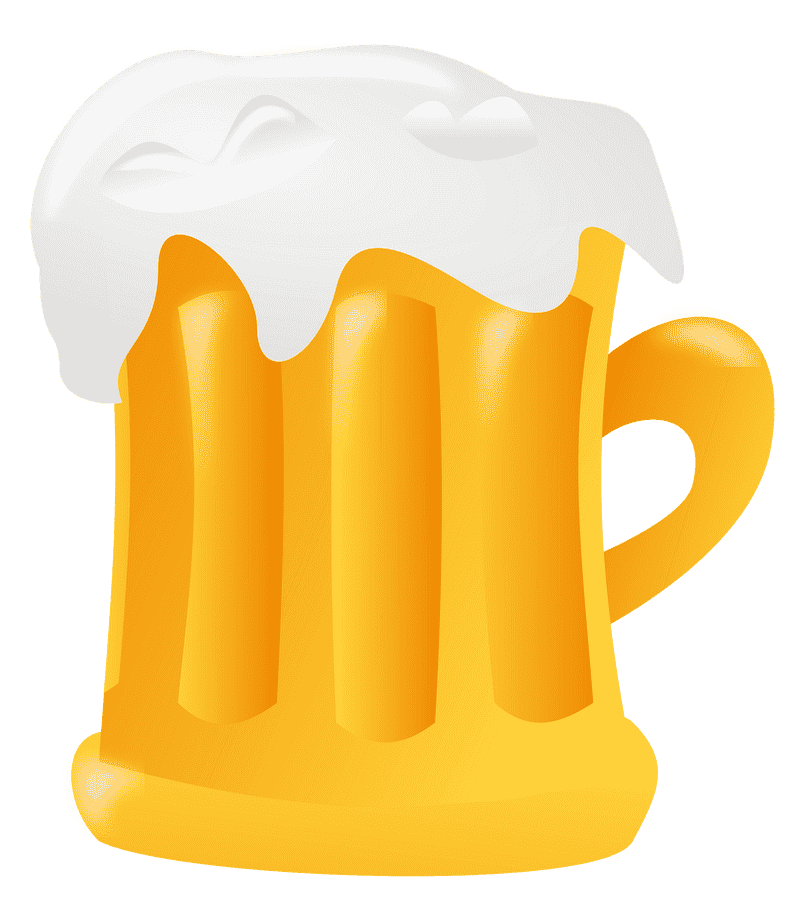 Golden Frothy Beer Glass Delight PNG