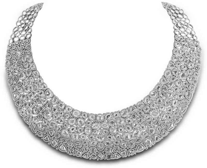 Exquisite Silver Jewelry Statement Necklace PNG