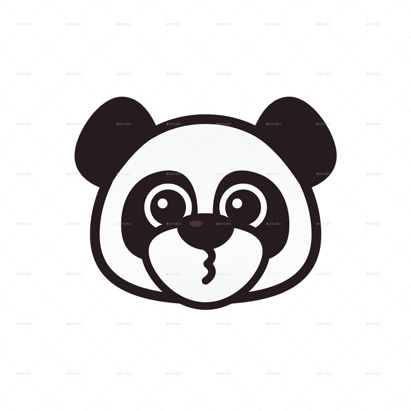 Panda Emoticon Cute and Playful Expression PNG