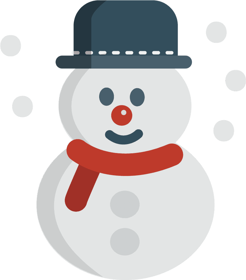 Cheerful Snowman in a Blue Hat PNG