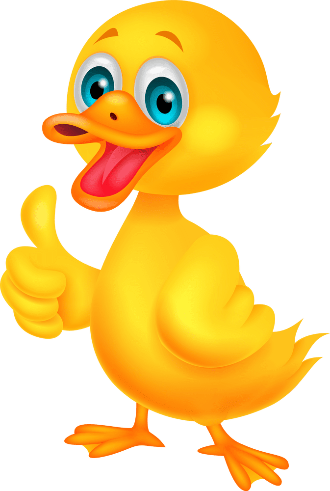 Cheerful Rubber Duck Giving a Thumbs Up PNG