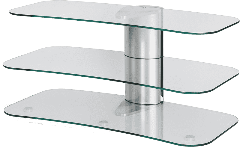 Sleek Glass Laptop Stand with Adjustable Shelves PNG
