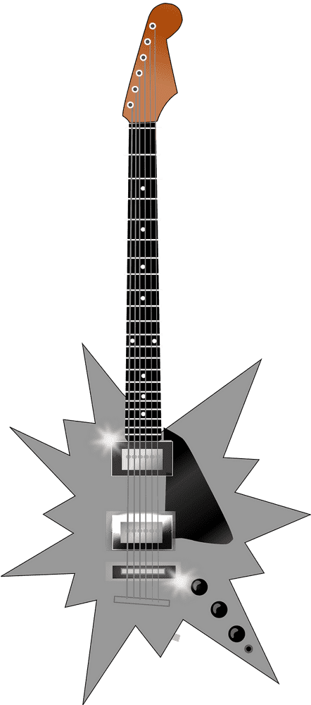 Dynamic Electric Guitar in a Bold Design PNG