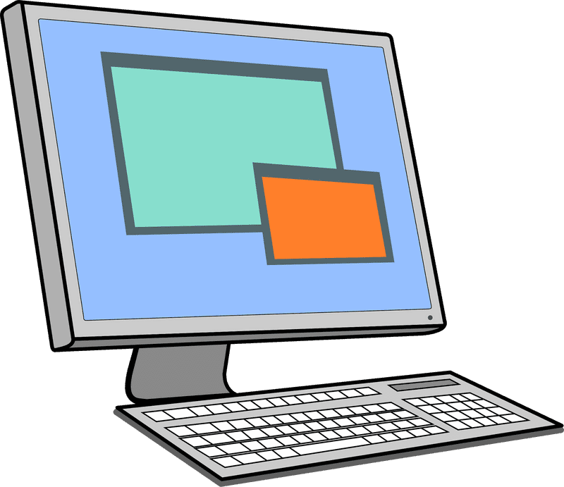 Computer Part Monitor with Dual Display Design PNG