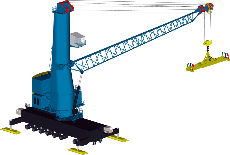 Harbor Crane Powering Maritime Logistics PNG