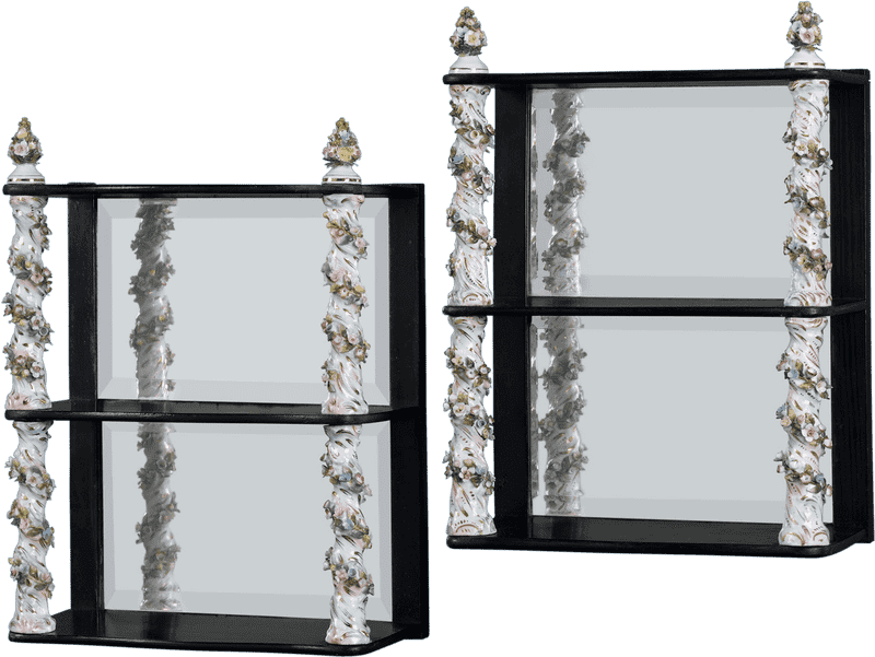 Elegant Library Shelf with Decorative Columns PNG