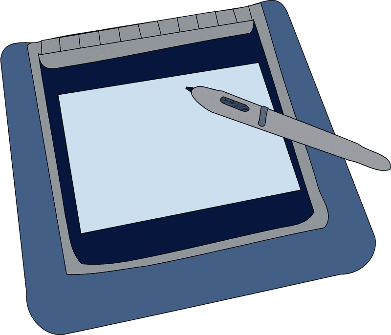 Digital Tablet with Stylus for Creative Tasks PNG