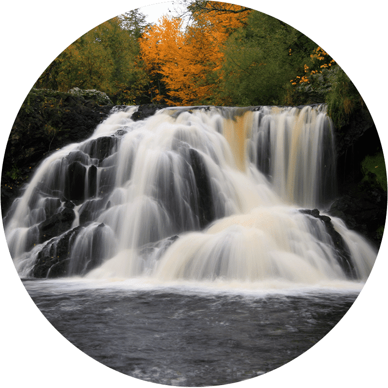 Autumn's Serenity Waterfall PNG