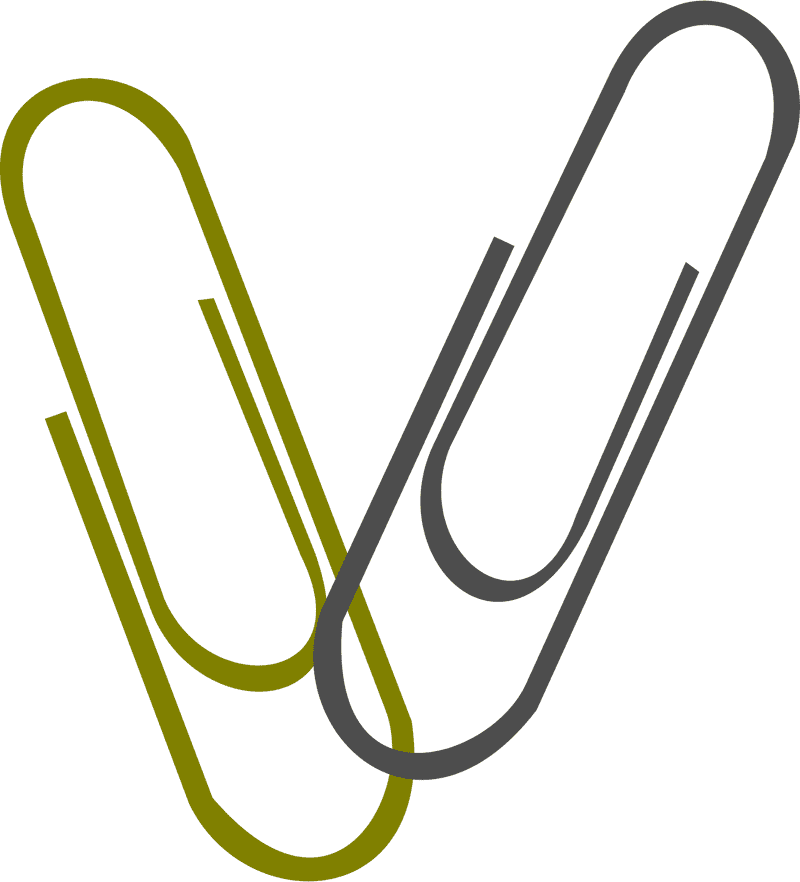 Elegant Duo of Paperclips in Harmony PNG
