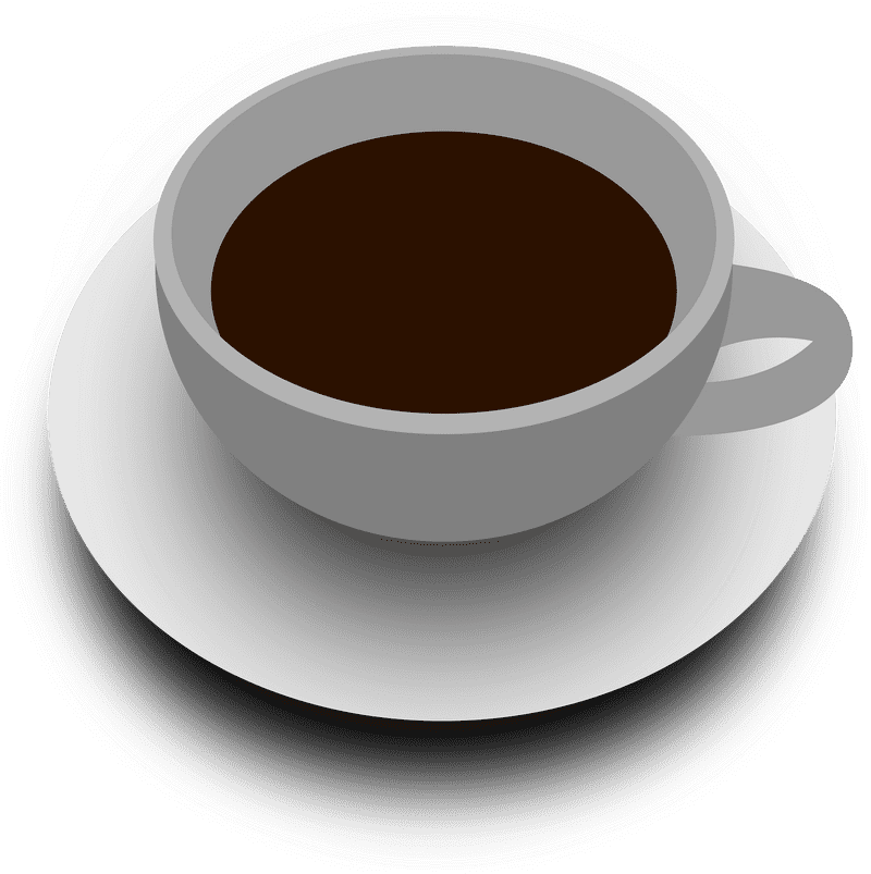 Elegant Tea Cup on a Simple Saucer PNG