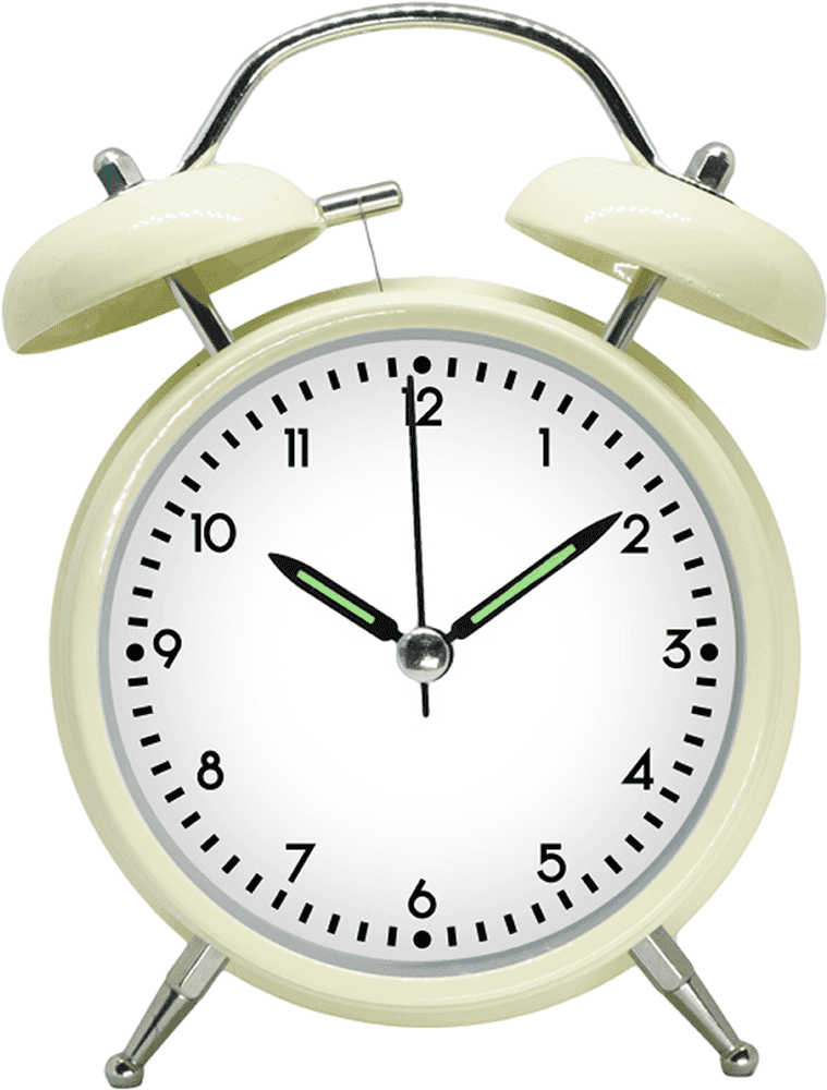 Classic Alarm Clock with Twin Bells PNG