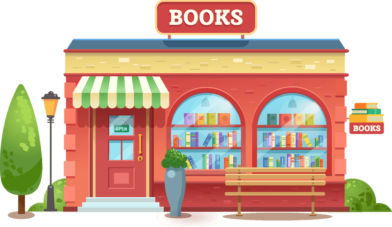 Charming Corner Bookstore of Wonders PNG