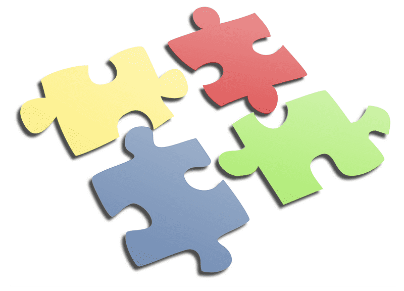 Colorful Jigsaw Pieces Coming Together PNG