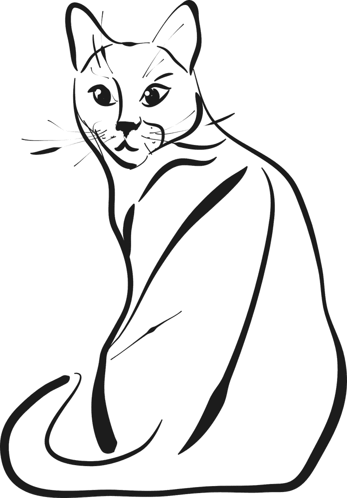 Elegant Whisper of the Cat PNG