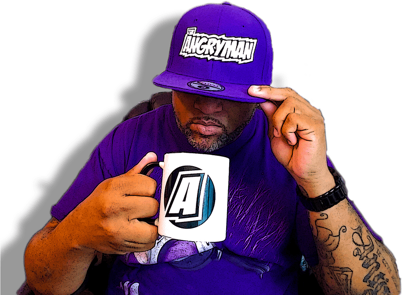 Angry Man's Tattooed Expression PNG