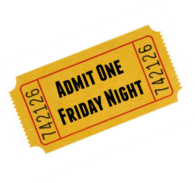 Cinema Ticket for Friday Night Admission PNG