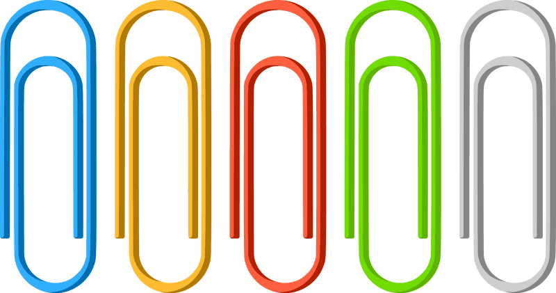 Colorful Paperclips in Charming Arrangement PNG