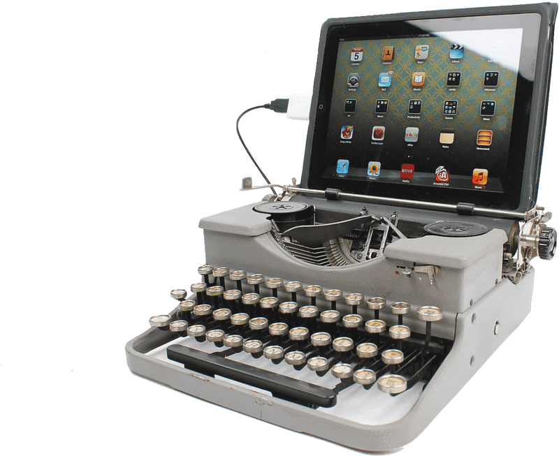 Retro Keyboard Merging Classic Typewriter with Modern Technology PNG