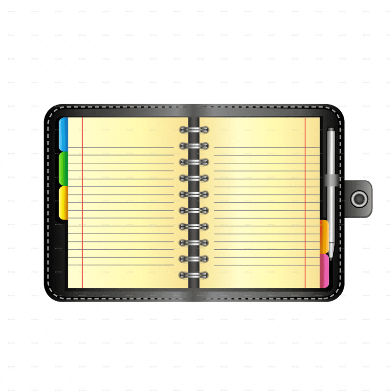 Colorful Tabs Notebook for Organized Notes PNG
