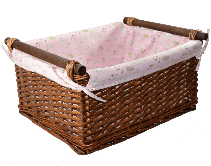 Charming Woven Laundry Basket for Home Use PNG