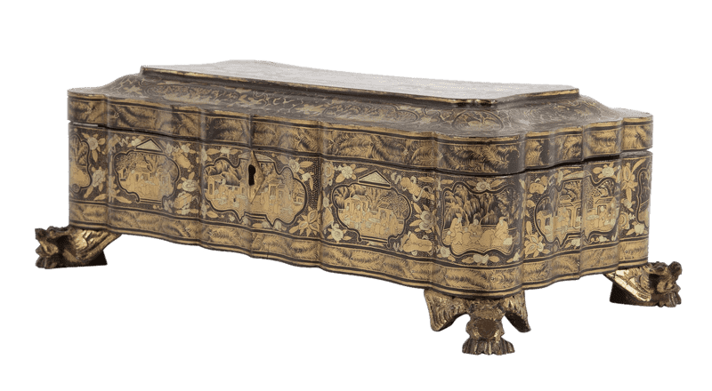 Chinese Antique Decorative Storage Chest PNG
