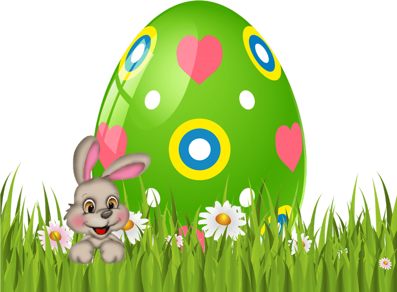 Easter Bunny and Colorful Egg Celebration PNG