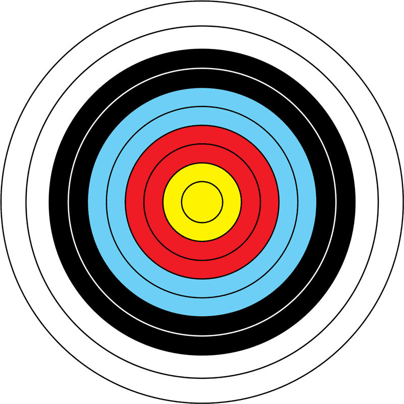 Vibrant Archery Target with Concentric Circles PNG