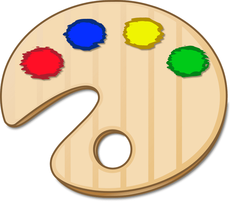 Colorful Artist's Palette of Creativity PNG