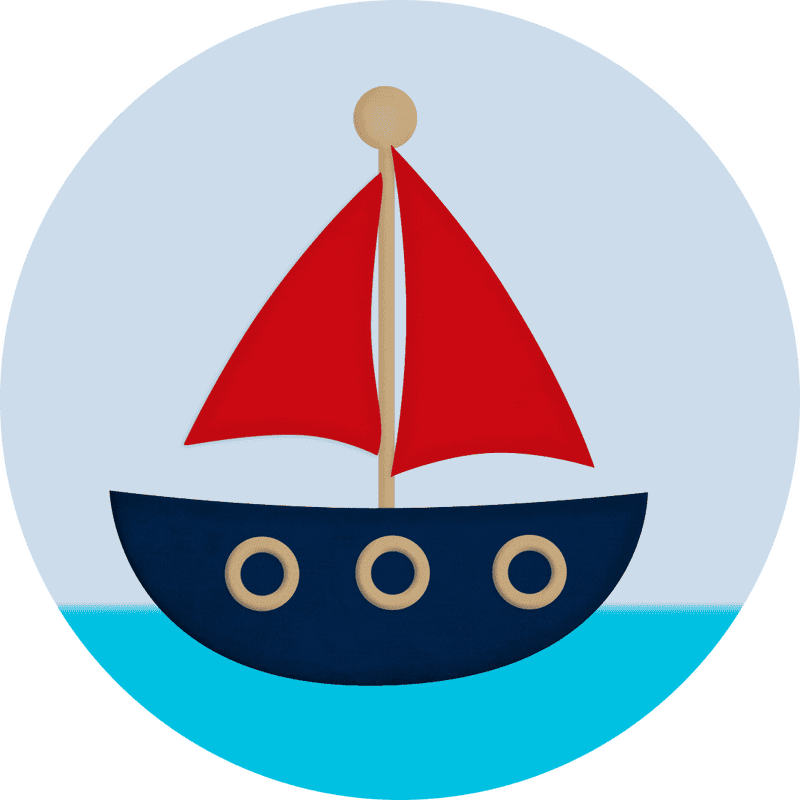 Colorful Sailing Boat on Calm Waters PNG