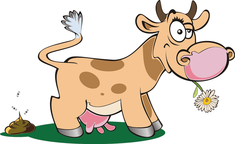 Cheerful Cow and Her Poop Adventure PNG