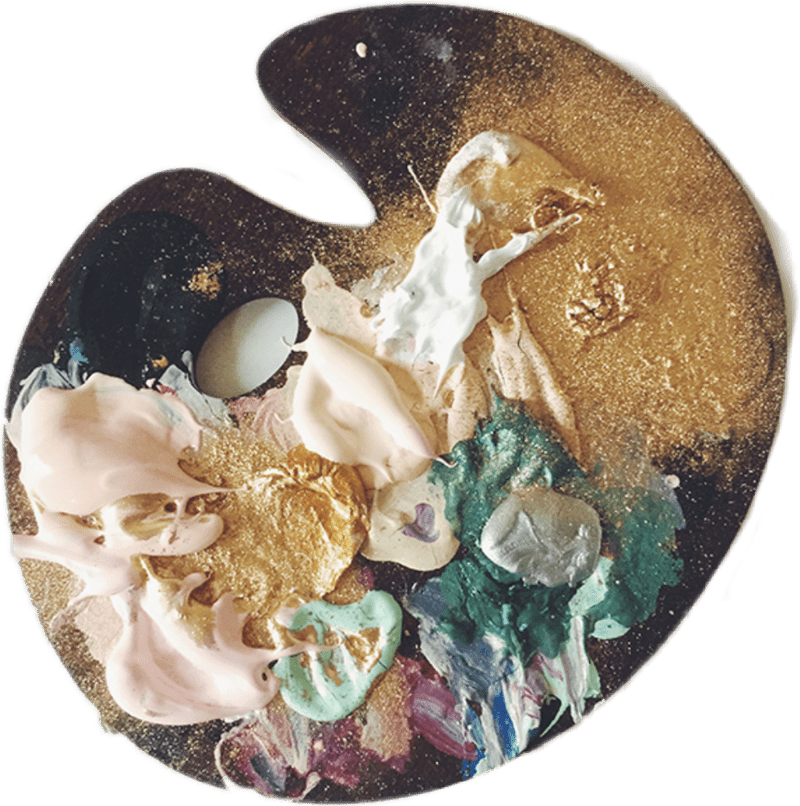 Shimmering Artistry A Golden Palette of Colors PNG