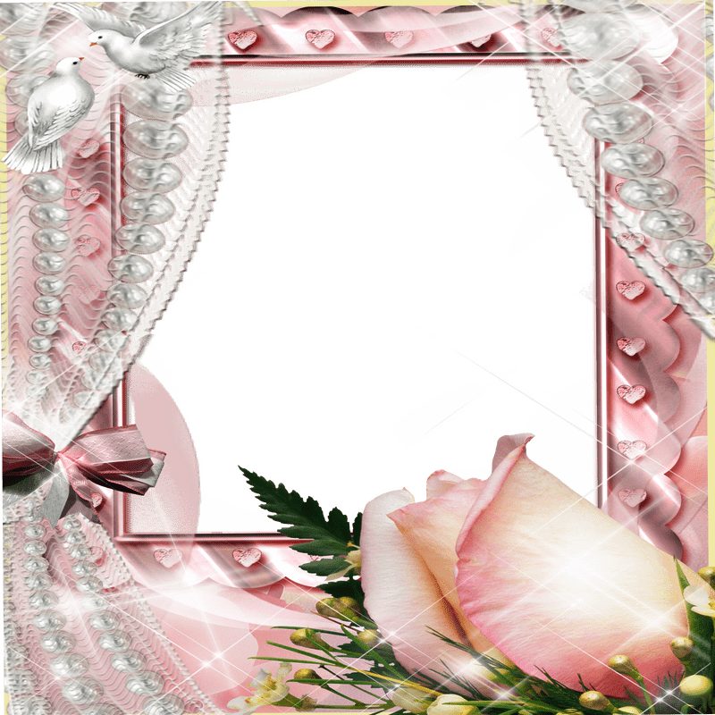 Elegant Flower Frame for Romantic Moments PNG