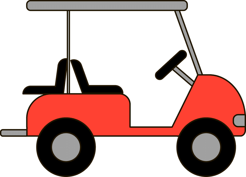 Classic Red Golf Cart for Fun Rides PNG
