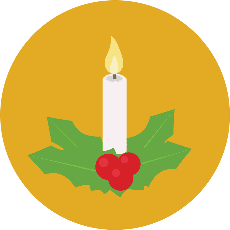 Candle of Holiday Cheer and Warmth PNG