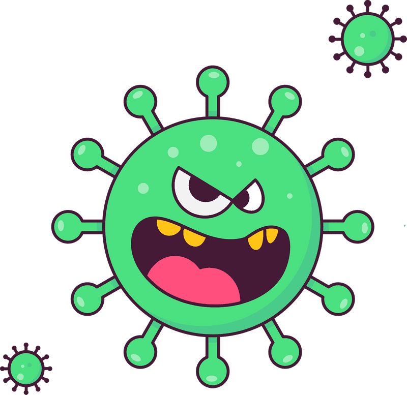 Viral Villain The Mischievous Green Virus PNG