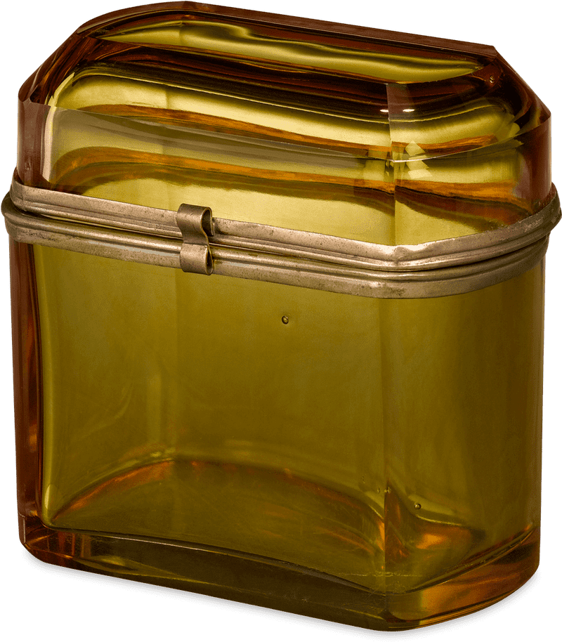 Elegant Vintage Amber Storage Box PNG