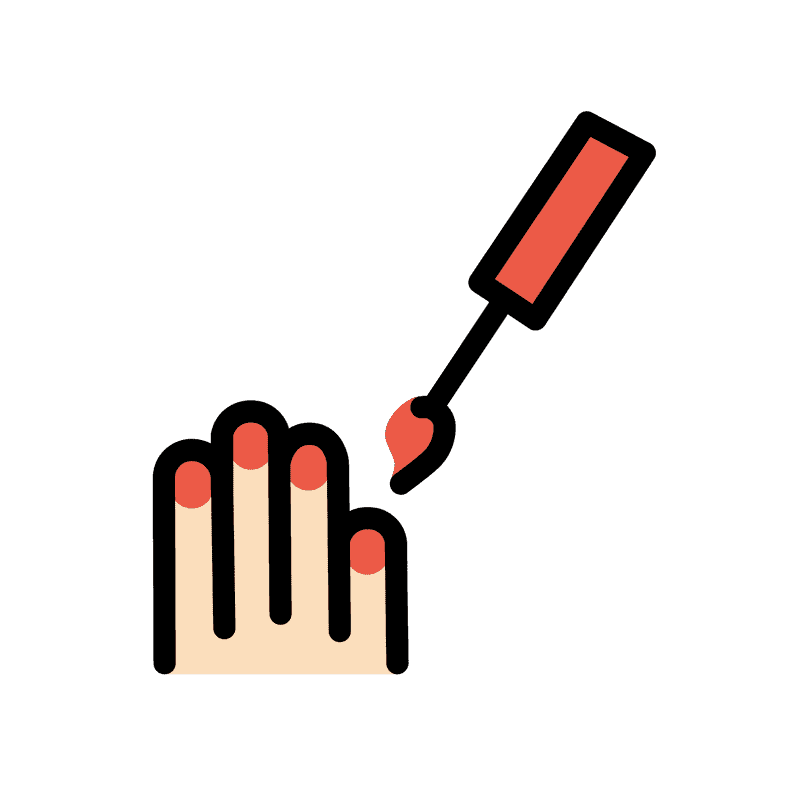 Artistic Nail Polish Application in Progress PNG