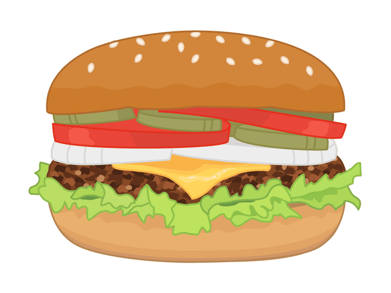 Delicious Layers of Fast Food Satisfaction PNG