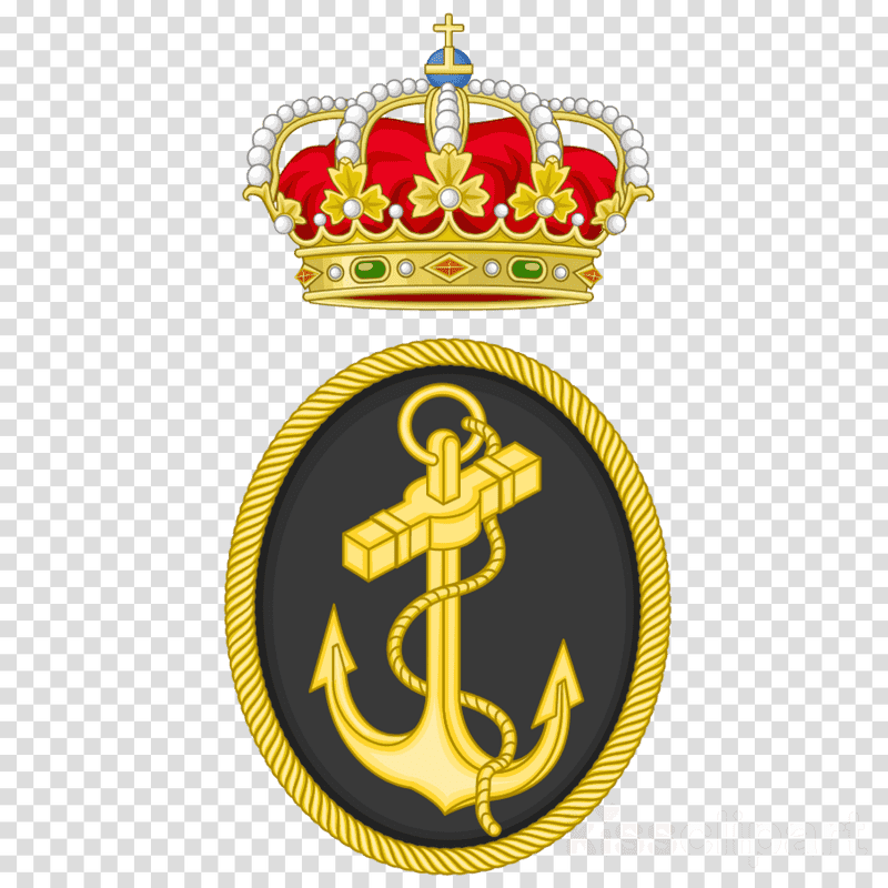 Navy Royal Crest with Anchor Emblem PNG